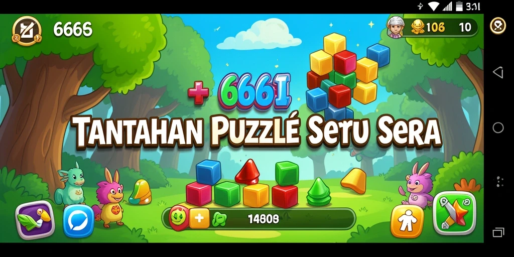 Screenshot gameplay <strong>666I</strong> menunjukkan puzzle yang menantang dan grafis menarik.