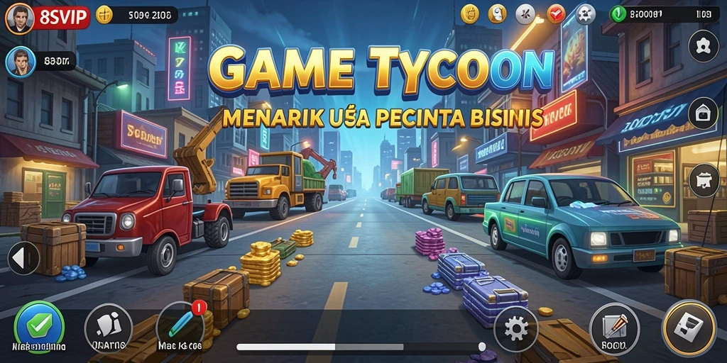 Tampilan gameplay <strong>8SVIP</strong> yang menarik dengan berbagai aspek manajemen bisnis.