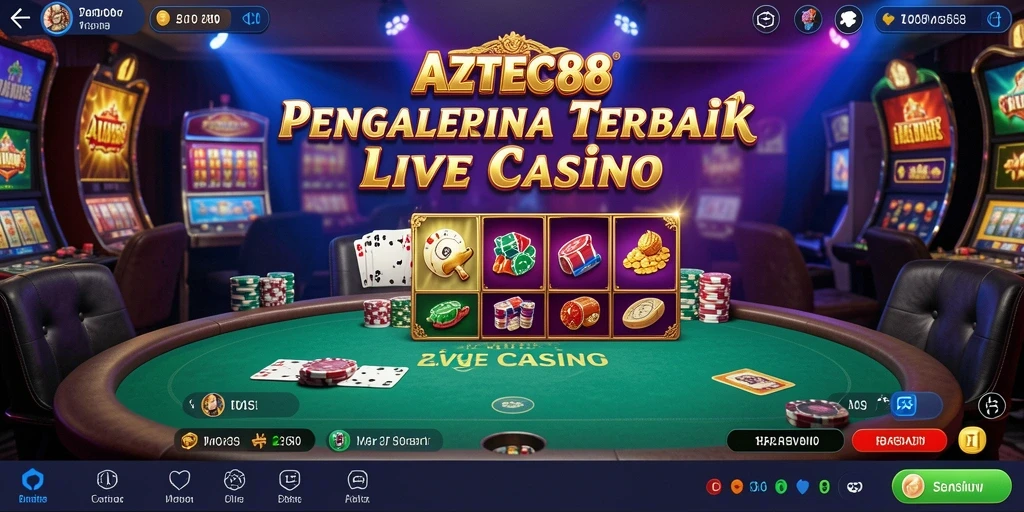 Tampilan memukau dari gameplay Live Casino AZTEC88 yang interaktif.