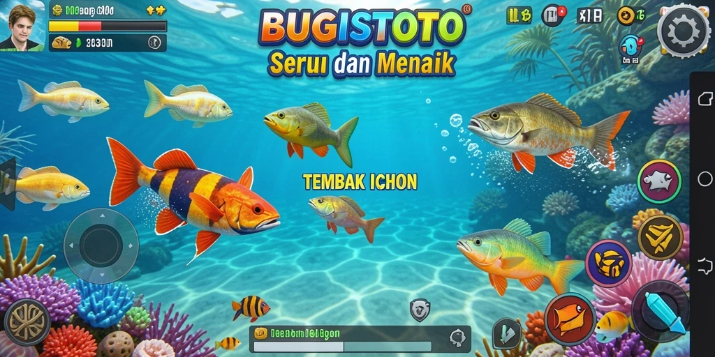 Tampilan gameplay seru dari BUGISTOTO saat menembak ikan.