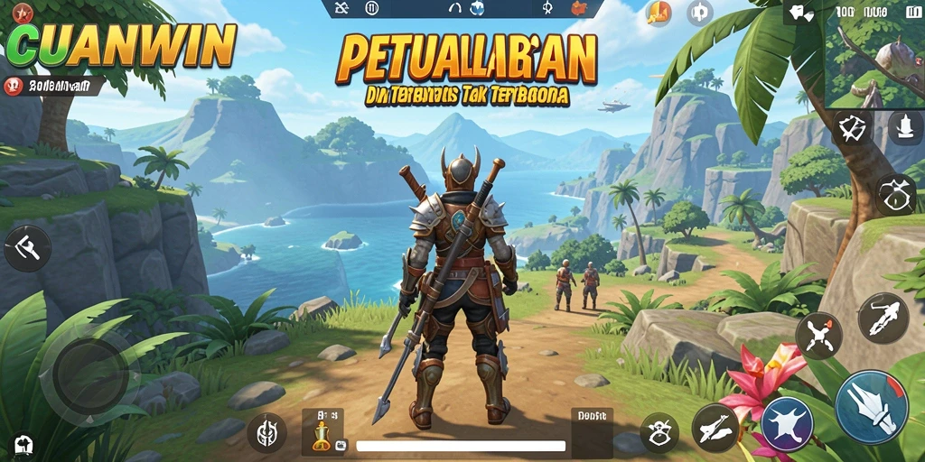 Screenshot gameplay CUANWIN yang menunjukkan desain dunia terbuka yang menakjubkan.