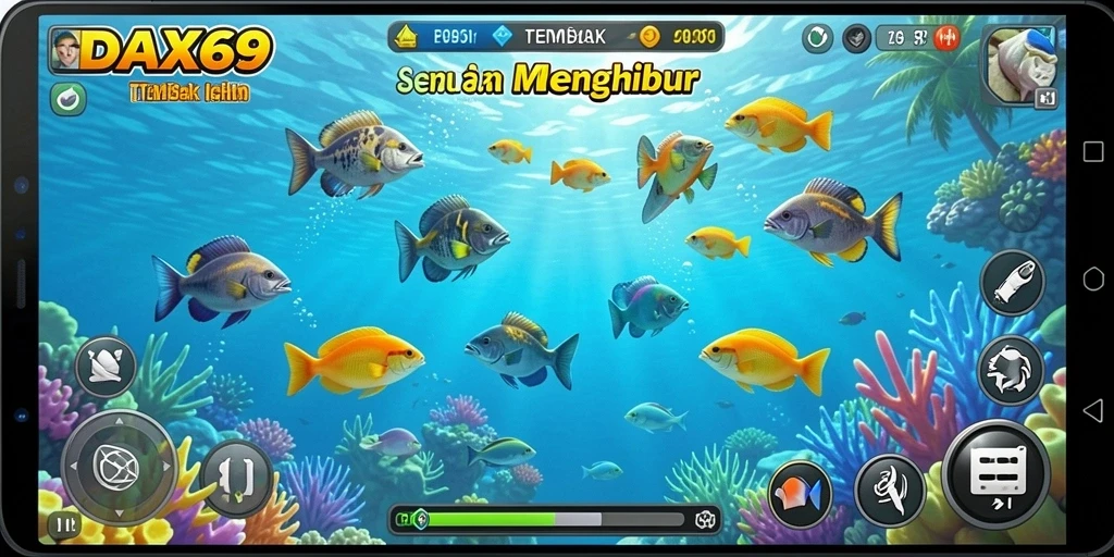 Tangkapan layar DAX69 menampilkan aksi seru gameplay Tembak Ikan.