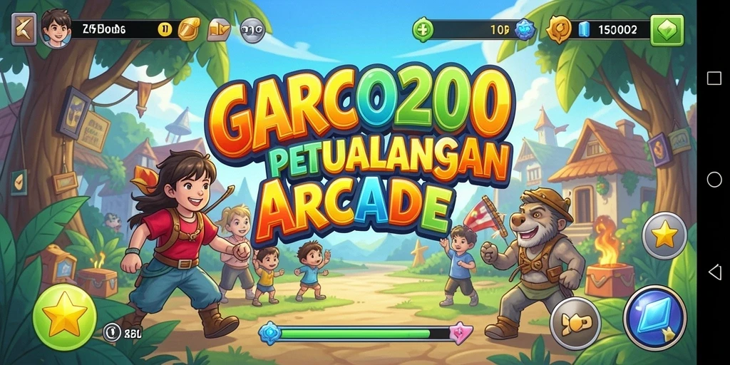 Screenshot gameplay GARCO200 yang menunjukkan aksi seru dalam arena permainan.