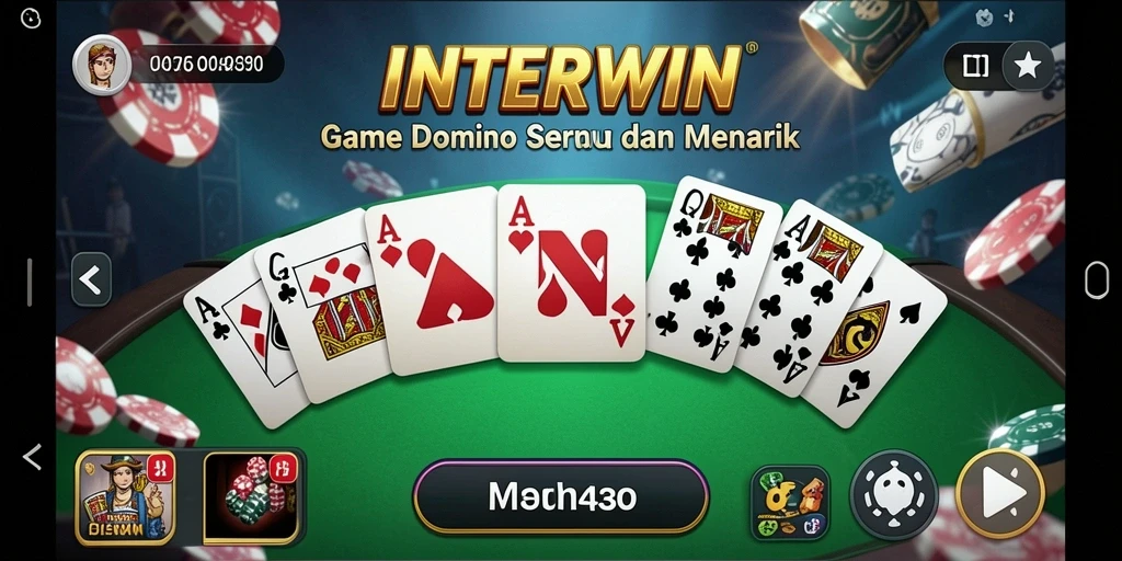 Tampilan gameplay INTERWIN yang seru dan interaktif dalam permainan Domino.