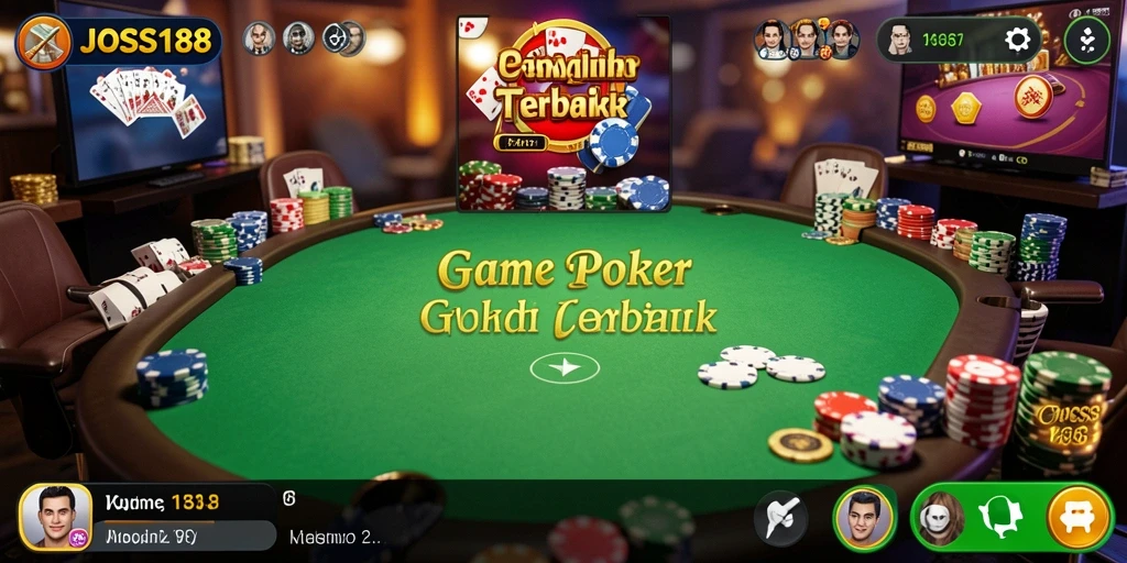 Screenshot gameplay JOSS188 yang menunjukkan suasana permainan Poker yang mendebarkan.