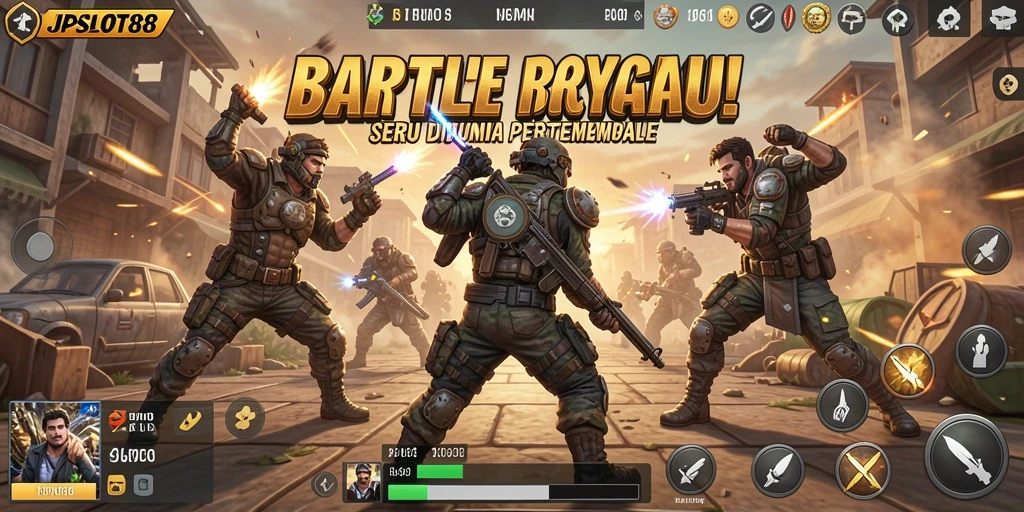 Tampilan mendebarkan pertempuran di JPSLOT88 dalam mode Battle Royale.