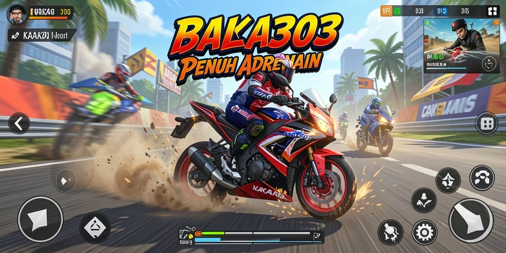 Tampilan gameplay balapan motor yang mengasyikkan di KAKA303.