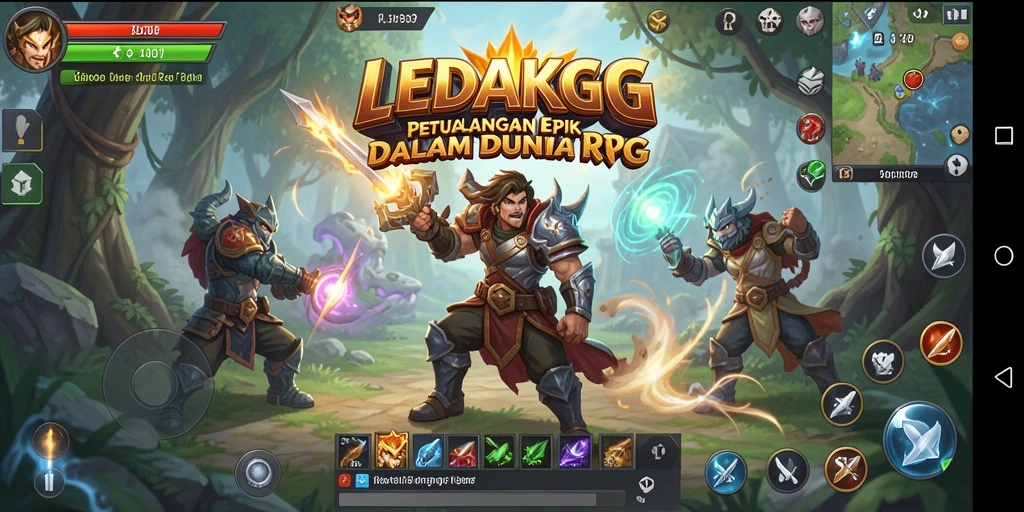 Tangkapan layar gameplay LEDAKGG dengan aksi RPG yang mendebarkan.