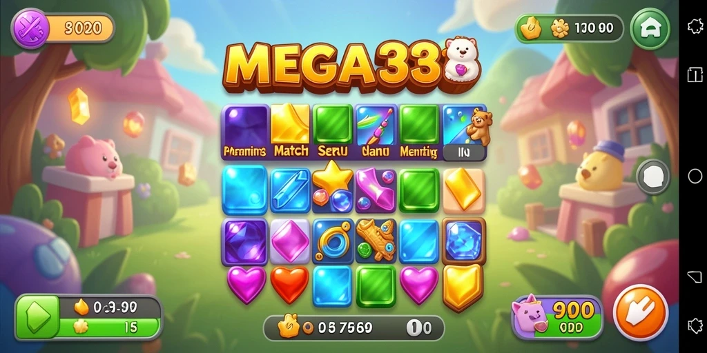 Tampilan gameplay MEGA338 yang menarik dalam kategori Match-3.