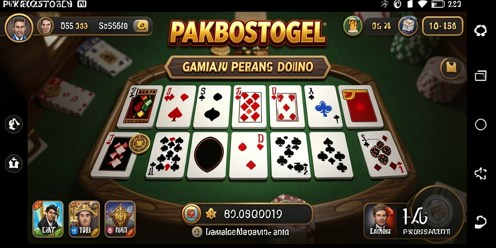Tampilan gameplay seru dari PAKBOSTOGEL saat bermain Domino.