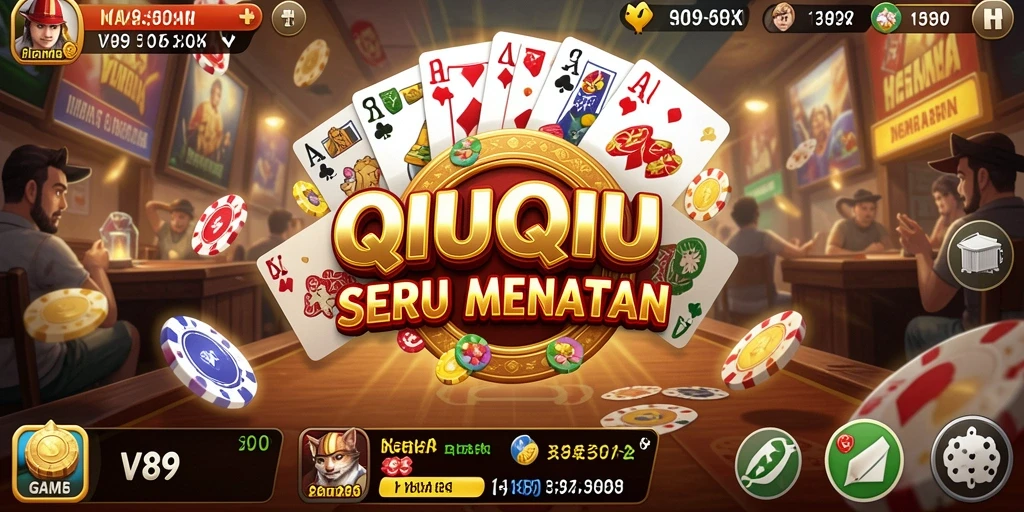 Tampilan menarik dari gameplay QiuQiu V89 dengan banyak pemain.